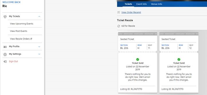 tickets ticketmaster buyer dispatch asked send ve been help locate order sold